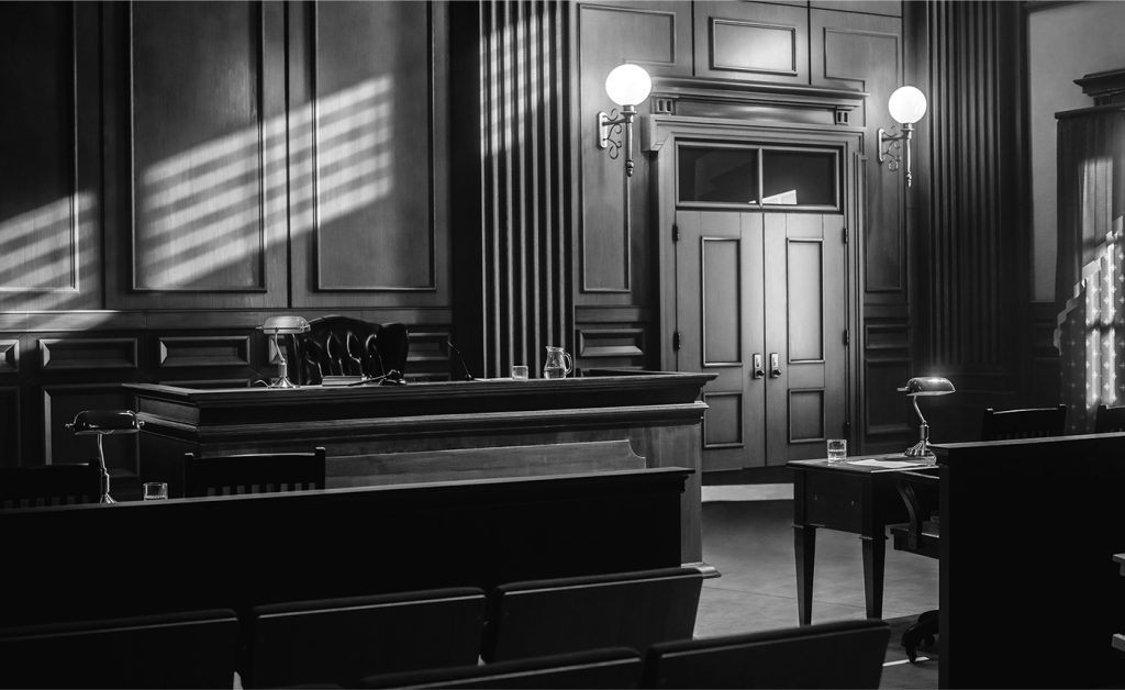 The inside of a courtroom